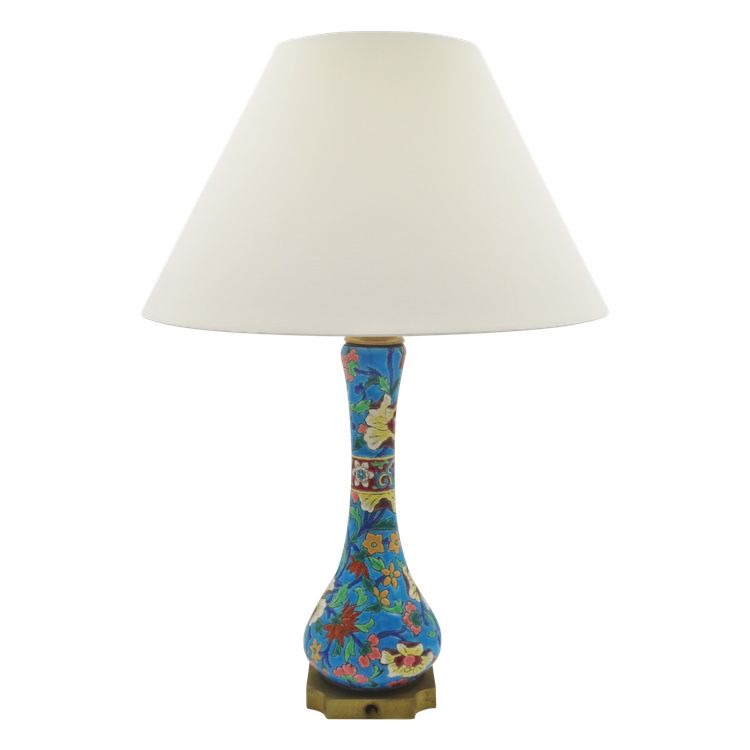 Longwy earthenware lamp,