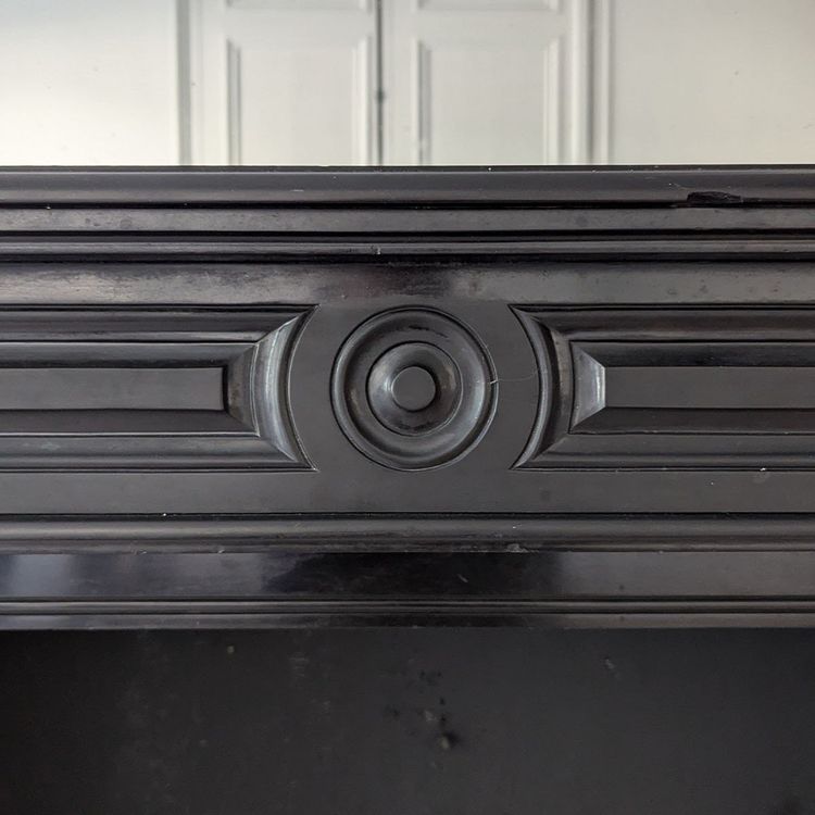 1840s Belgian Late Black Marble Fireplace