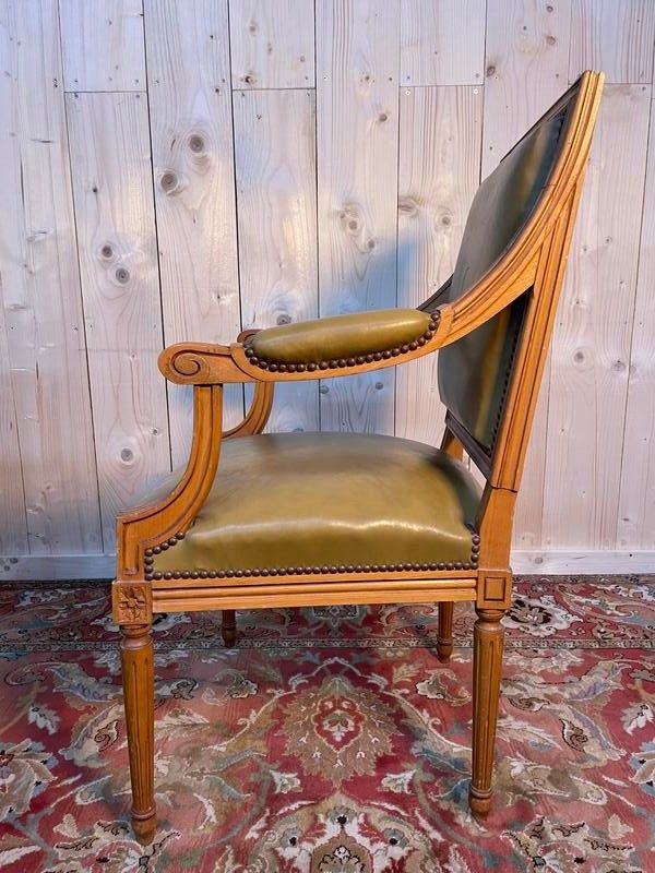 Louis XVI leather -style office chair