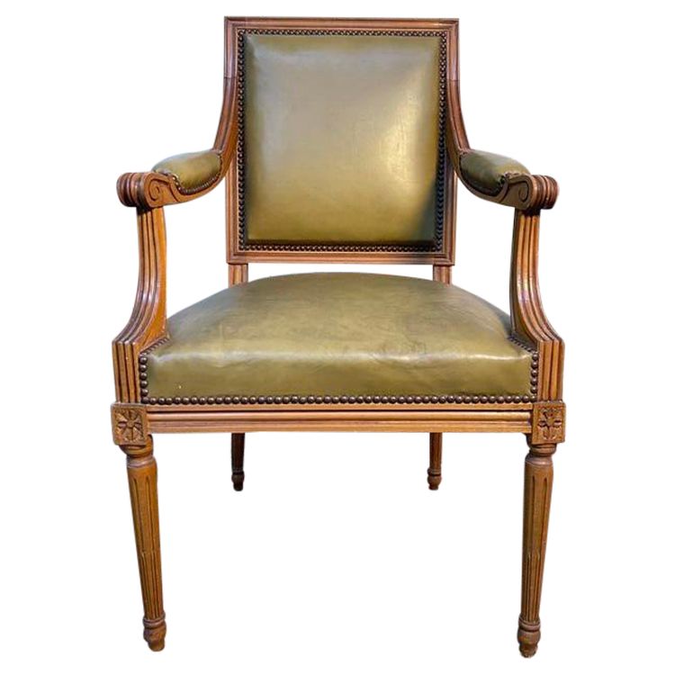 Louis XVI leather -style office chair