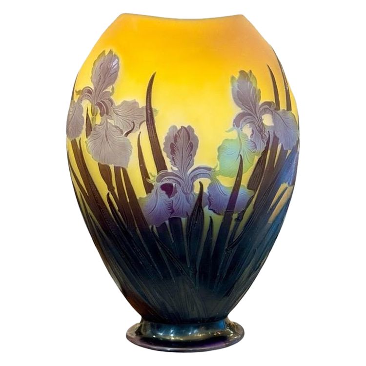 Emile Gallé Vase "With Irises"