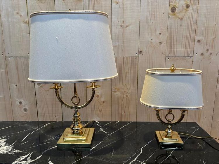 Set di 2 lampade in metallo oro