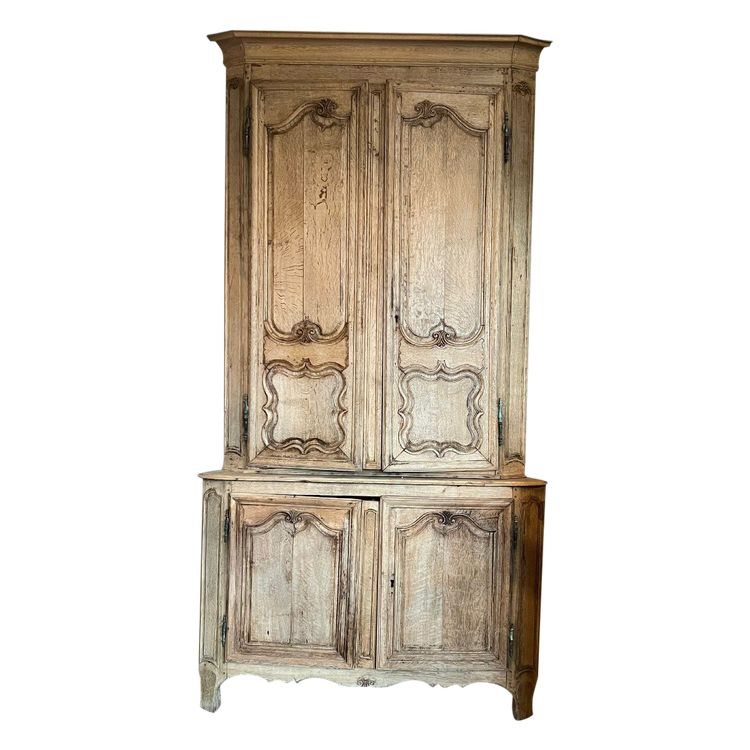 Louis XV Style Stripped Oak Corner Cabinet