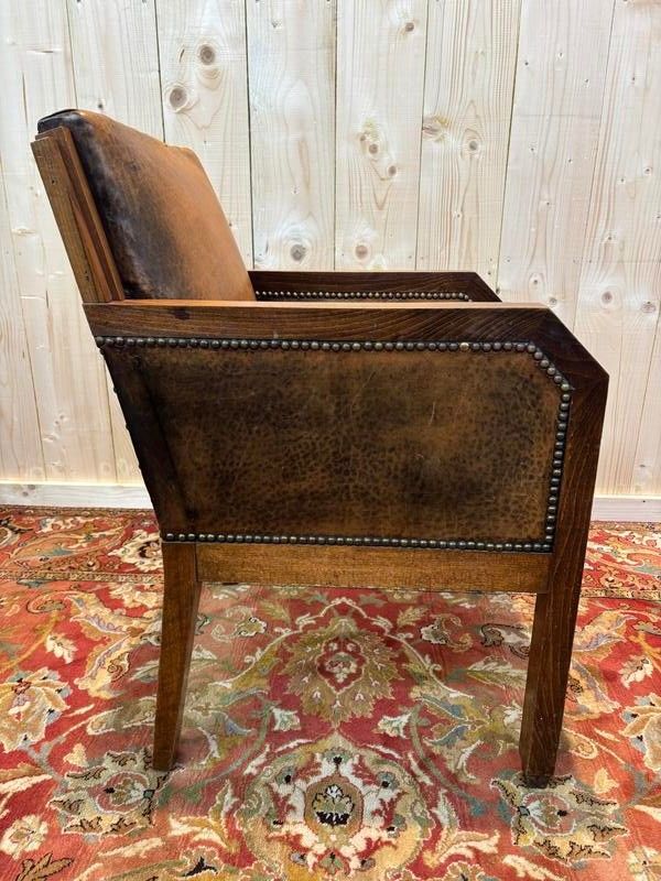 Art Deco leather armchair