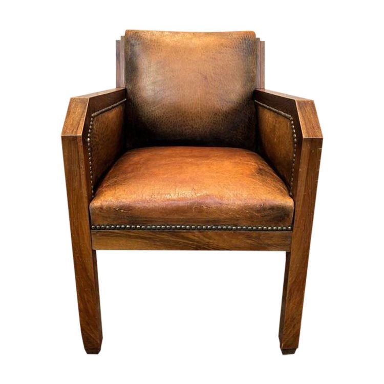 Art Deco leather armchair