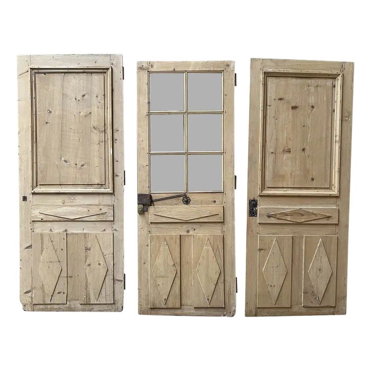 Lot of stripped closet doors in the Directoire style