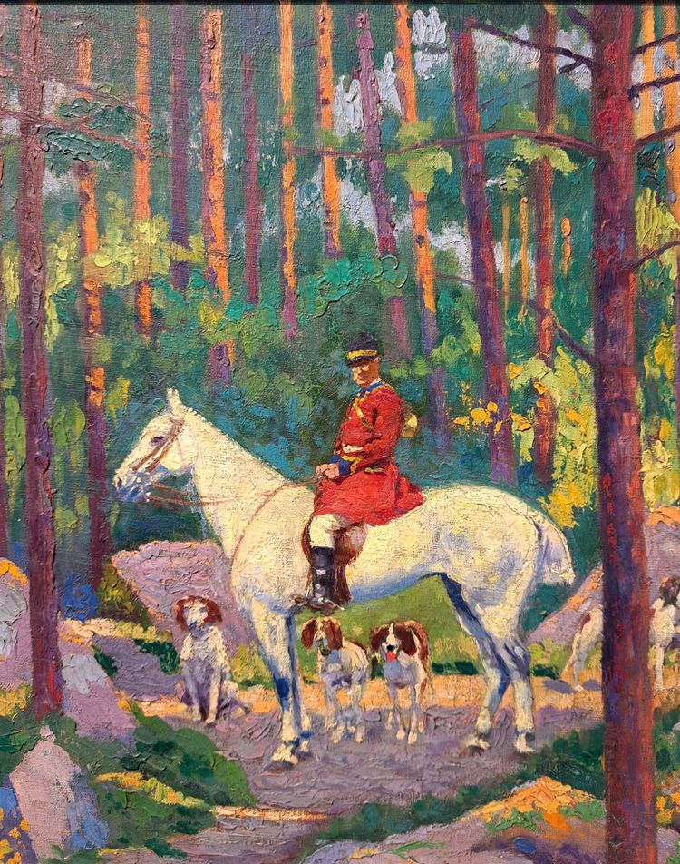 Pierre Petit-gérard (1852-1933) The Huntsman and His Dogs in the Forest, Hunting at Court