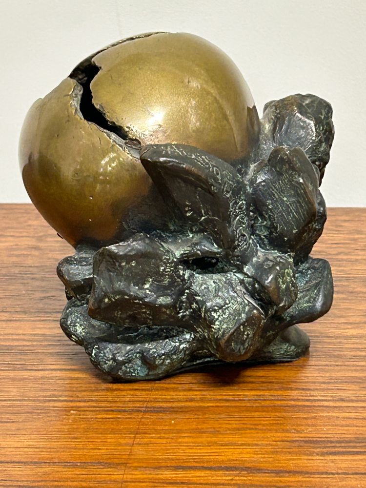 Anita Tullio (1935-2014) “Matra hatching” Bronze with green and gilded patina