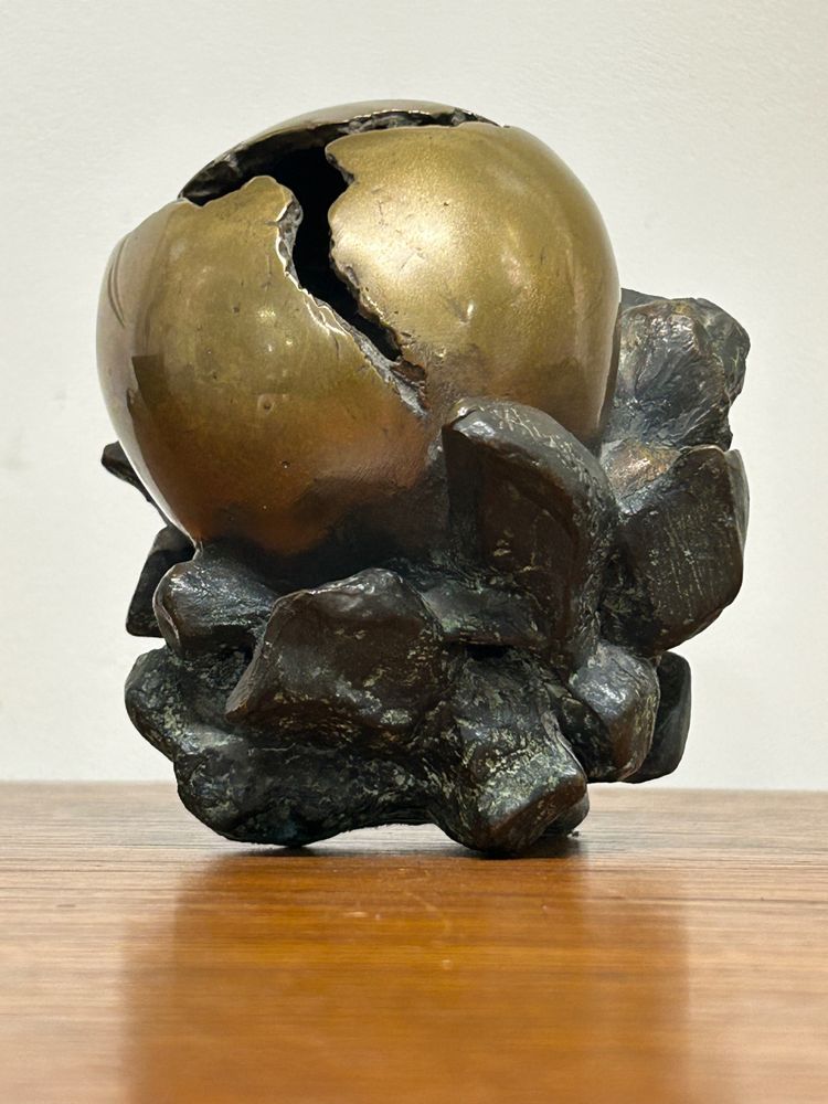 Anita Tullio (1935-2014) “Matra hatching” Bronze with green and gilded patina