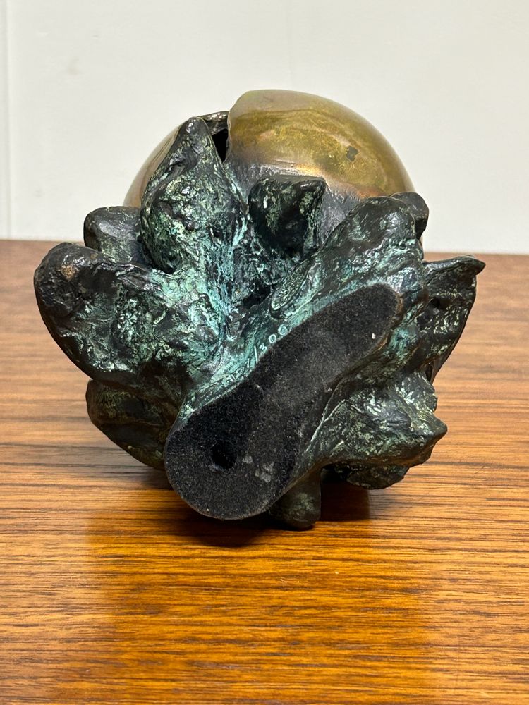 Anita Tullio (1935-2014) “Matra hatching” Bronze with green and gilded patina