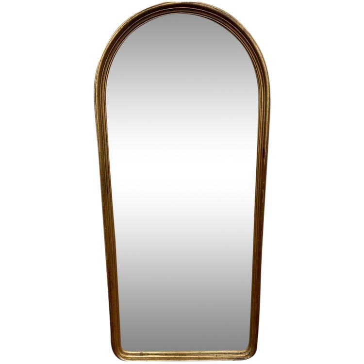 Small golden mirror between two in style Louis Philippe