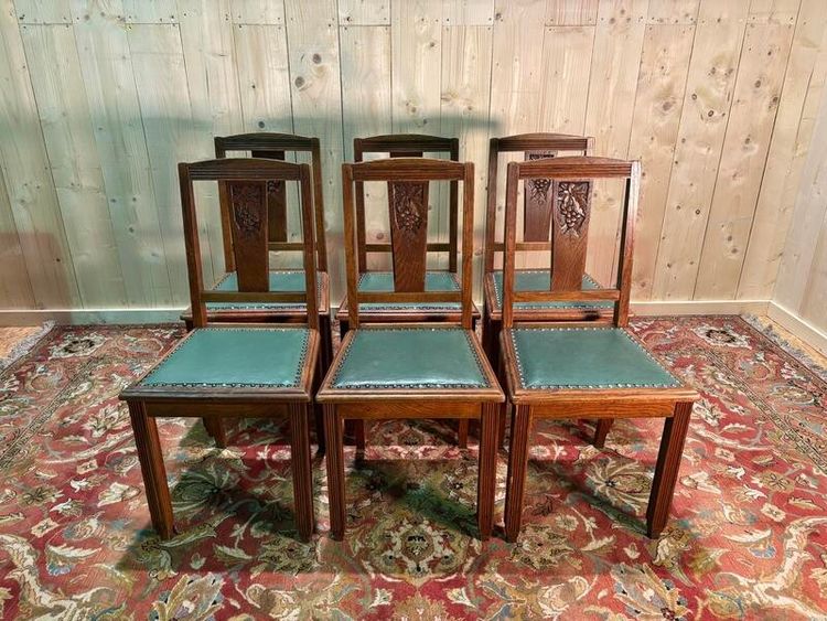 Series of 6 Art Deco chairs