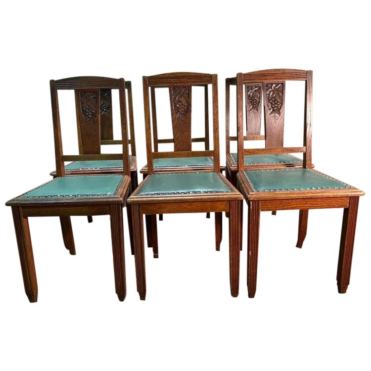 Series of 6 Art Deco chairs