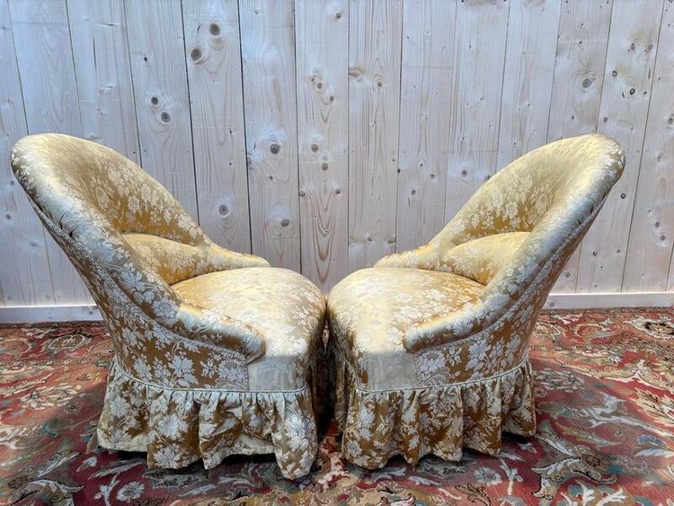 Pair of toad armchairs