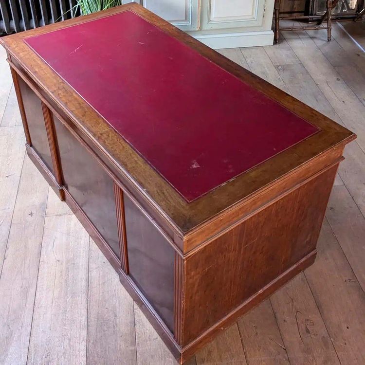 Desk with leather top