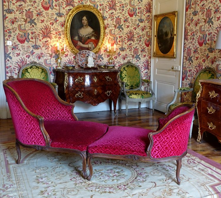 Broken Duchess - Chaise longue in velluto stropicciato stile Luigi XV, Manufacture Bonvallet