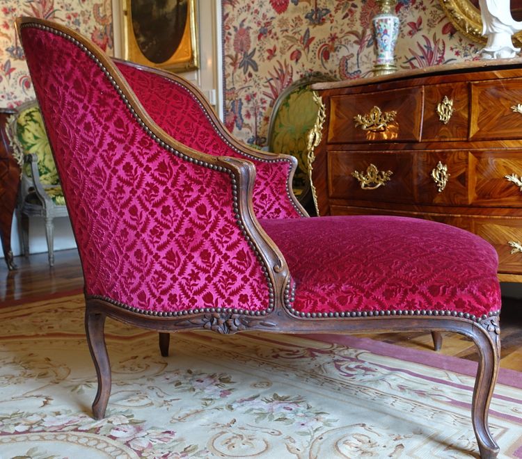 Broken Duchess - Chaise longue in velluto stropicciato stile Luigi XV, Manufacture Bonvallet