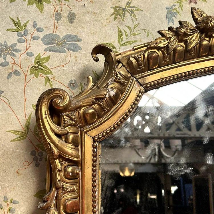 Louis XV Style Trumeau in Gilding, Mercury Mirror