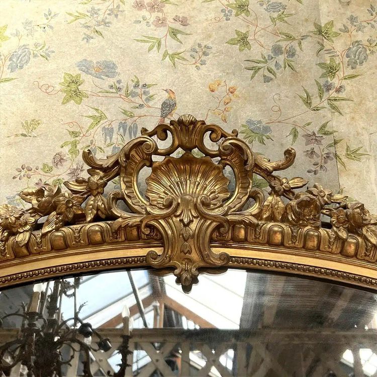 Louis XV Style Trumeau in Gilding, Mercury Mirror