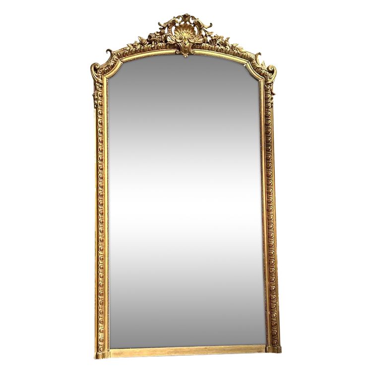 Louis XV Style Trumeau in Gilding, Mercury Mirror