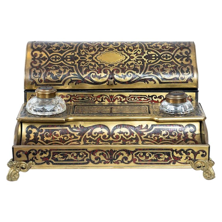 Antique Napoleon III inkwell in noble materials. France 19th century.