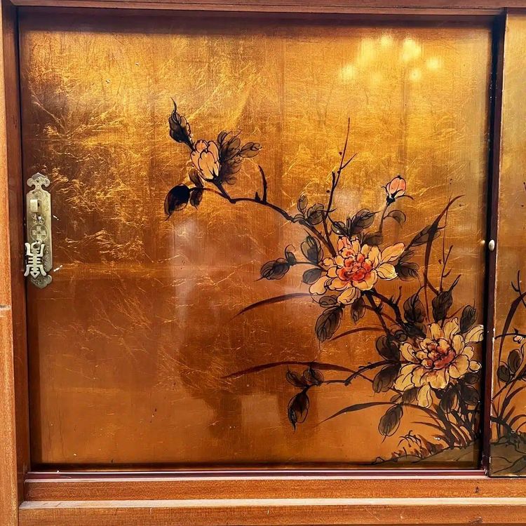 Chinese Sideboard With Gilded Lacquered Panels