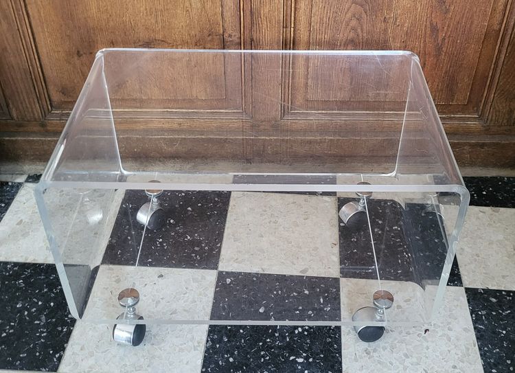 David Lange Plexiglas Coffee Table / Serving Trolley