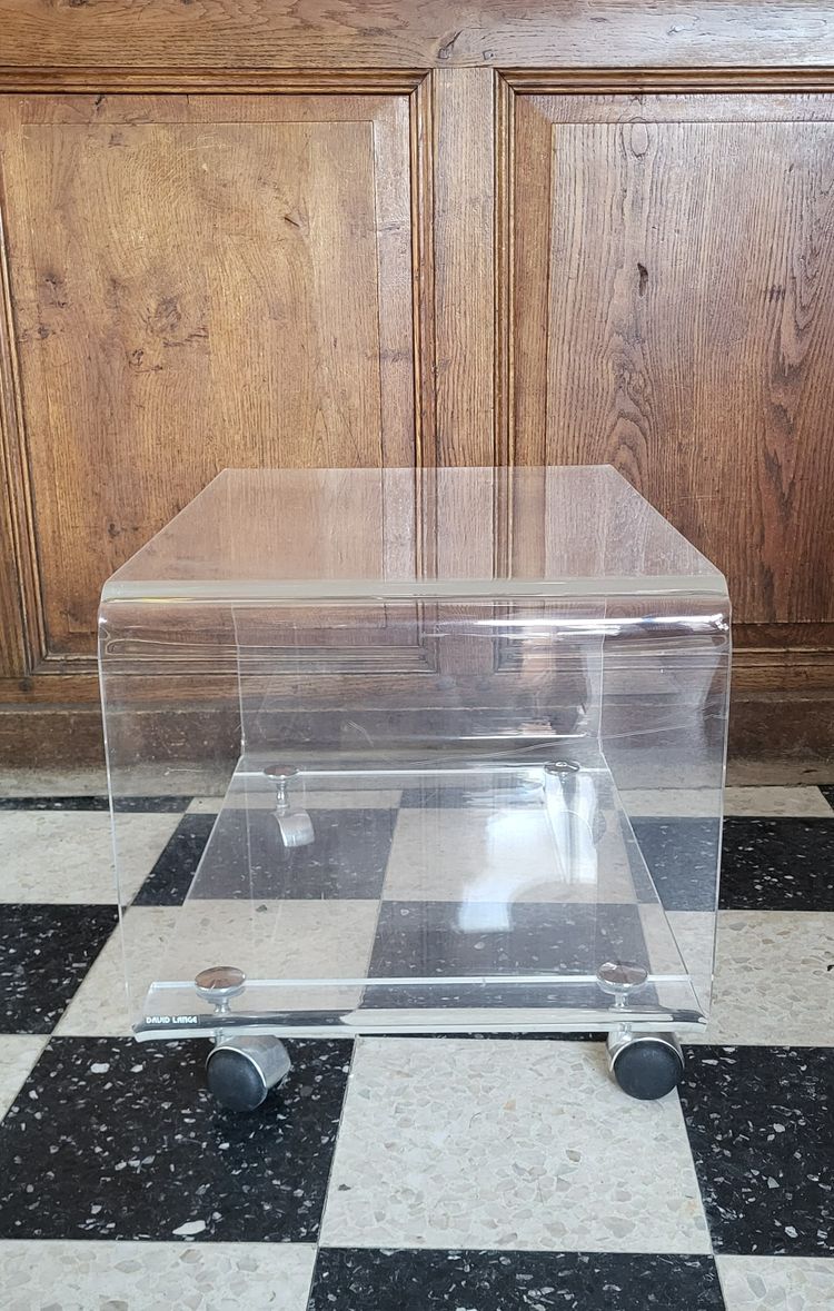 David Lange Plexiglas Coffee Table / Serving Trolley