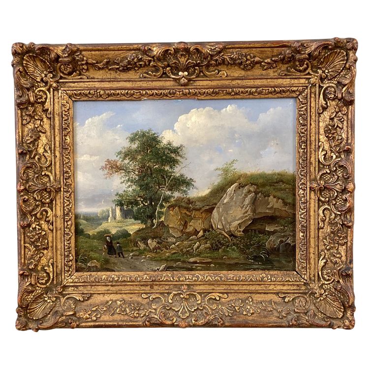 Painting of people in a landscape 19th century