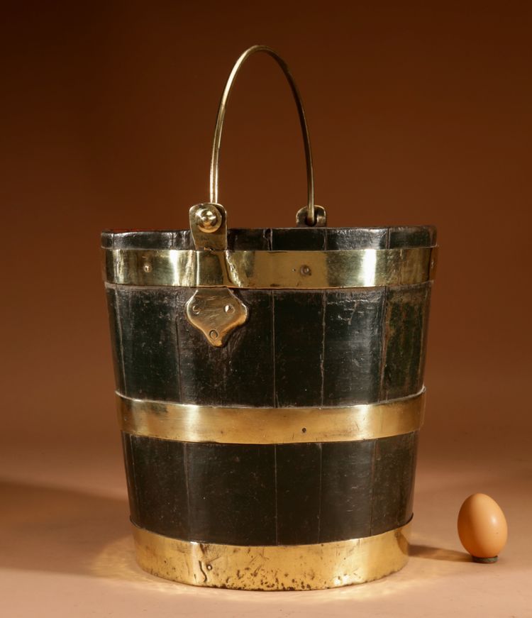 Brass bound oak bucket, Dutch 19th century.