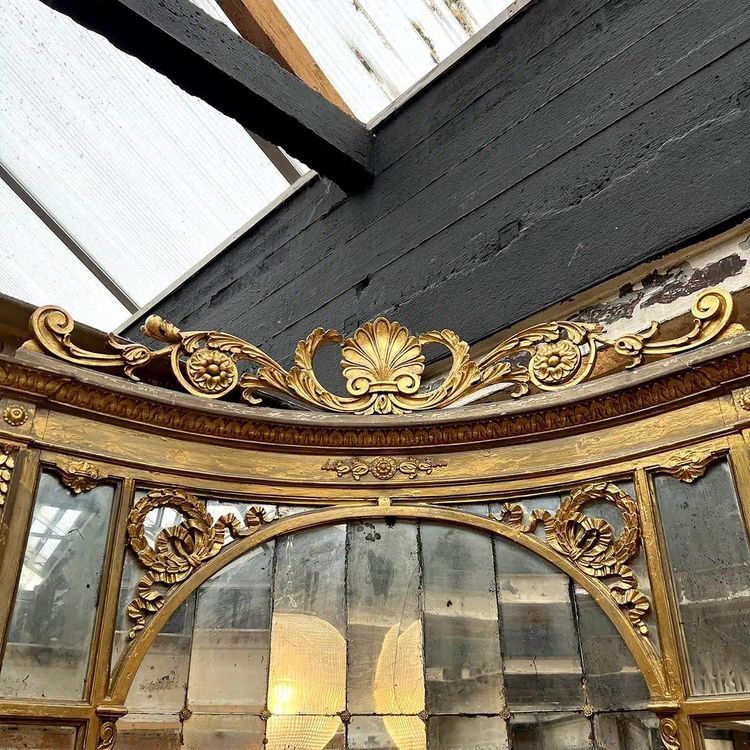 Napoleon III Corner Bench in Gilded Wood