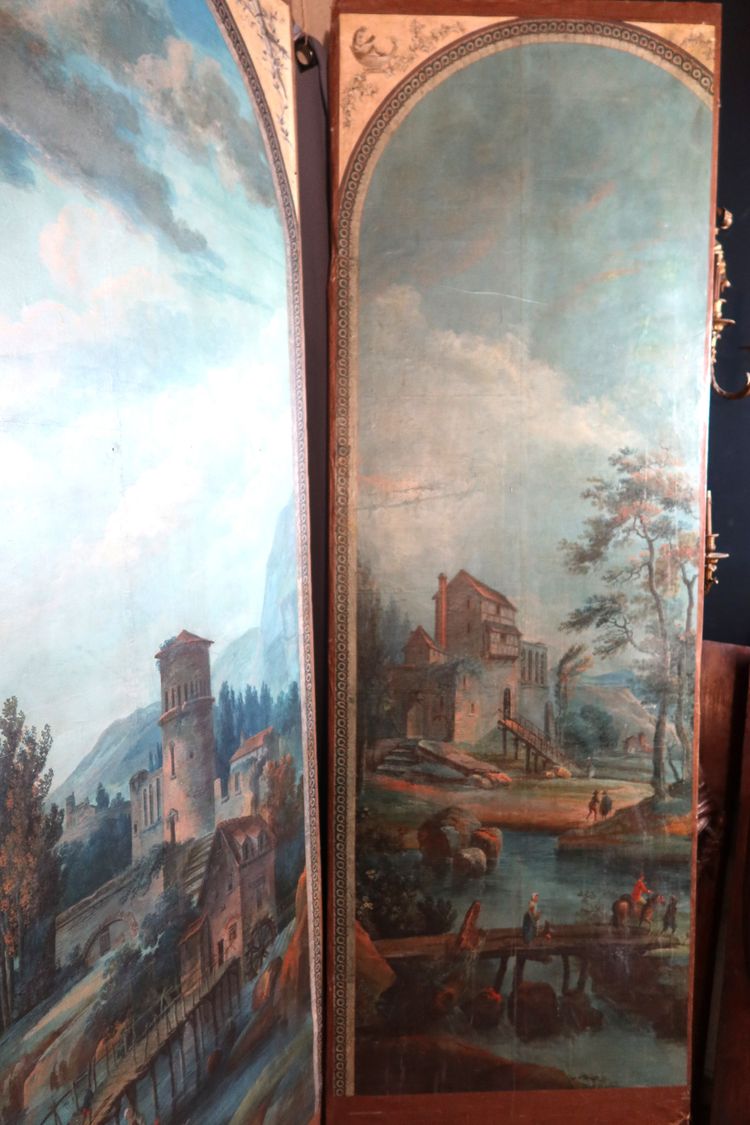 Set of six painted panels (2.60m high) early 19th century