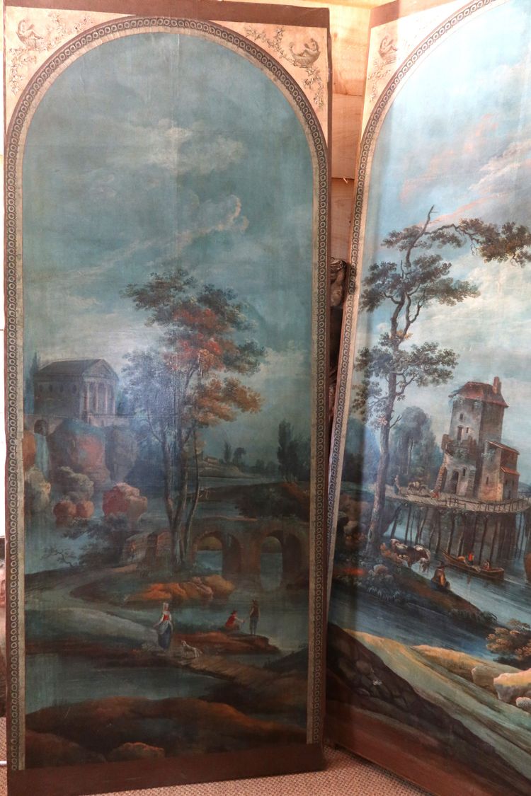 Set of six painted panels (2.60m high) early 19th century