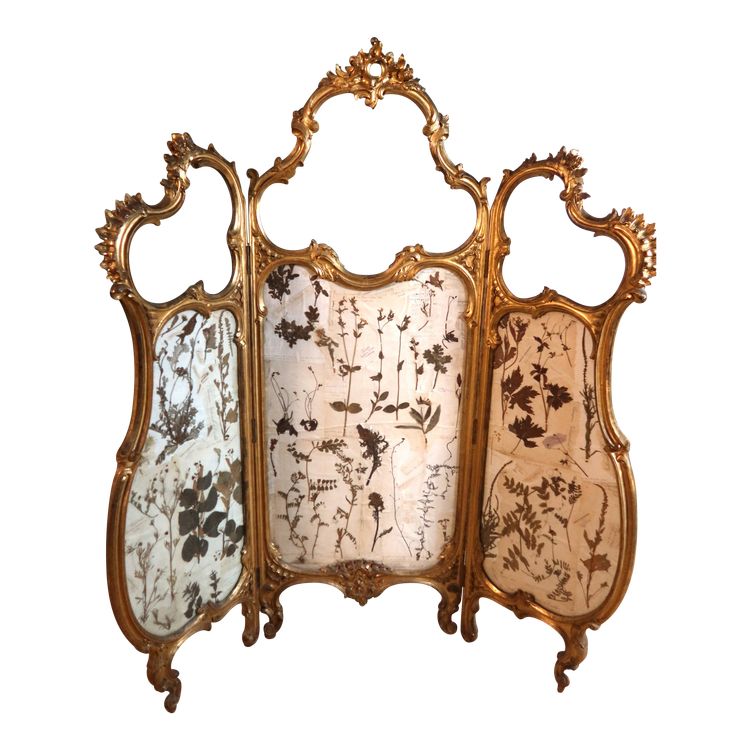 Louis XV style gilded wooden screen, 19th century