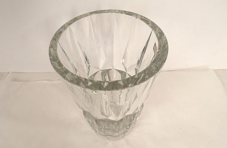 Saint-Louis Cut Crystal Vase France Camaret Model 20th Century