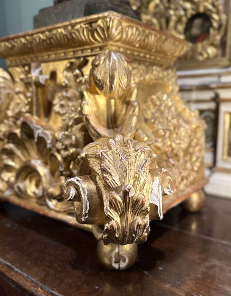 Gilded Wooden Church Base - 18th Century