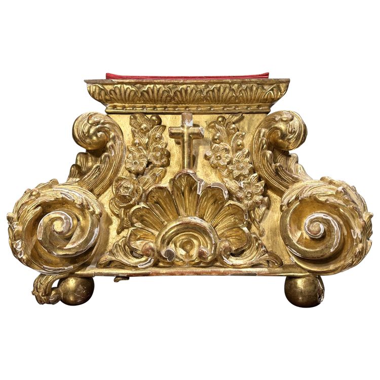 Gilded Wooden Church Base - 18th Century