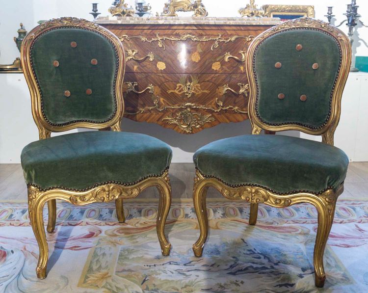 A Carved and Gilded Wood Salon Suite, Late 19th Century