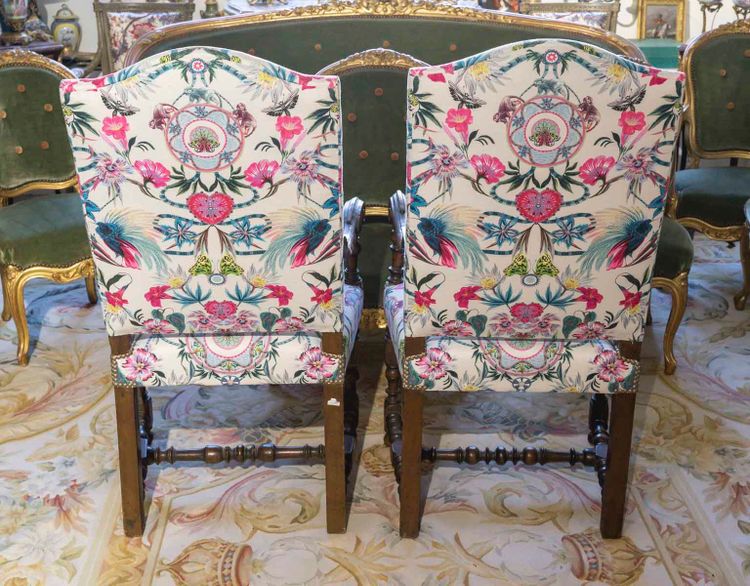 A Pair of Louis XIII Style Armchairs, 18th Century