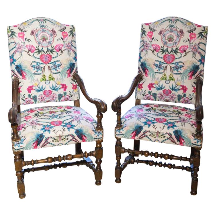 A Pair of Louis XIII Style Armchairs, 18th Century