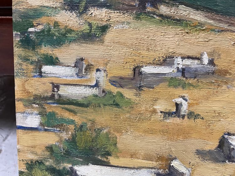 Geneviève Bascou Gavrel - The Ramparts of Hammamet Oil on Canvas Orientalist Tunisia