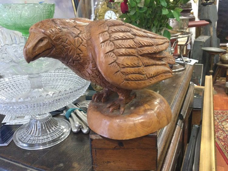 Carved wooden bird of prey