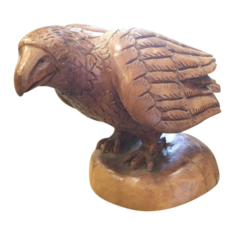 Carved wooden bird of prey