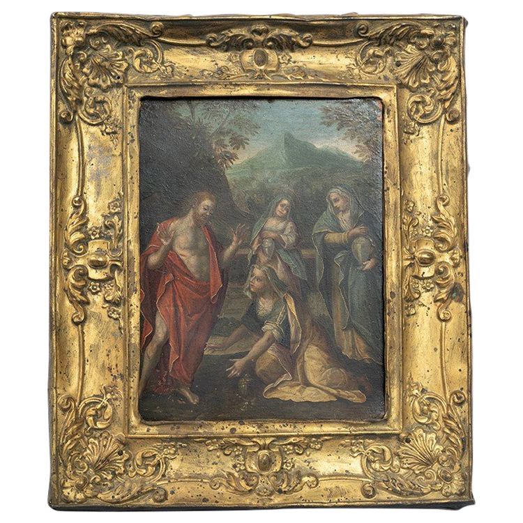 Small Old Oil Painting on Copper Rome 18th Century.