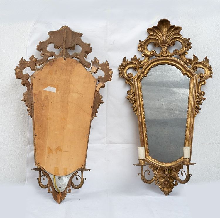 Pair of antique Venetian mirrors, 19th century.