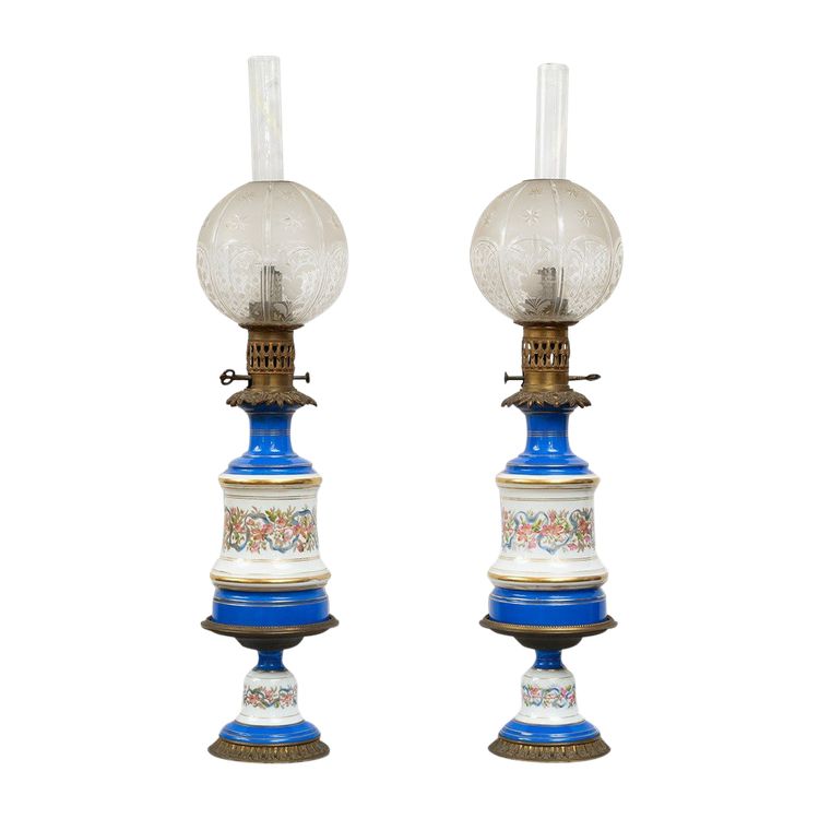 Pair of Porcelain Lamps France 19th Century.