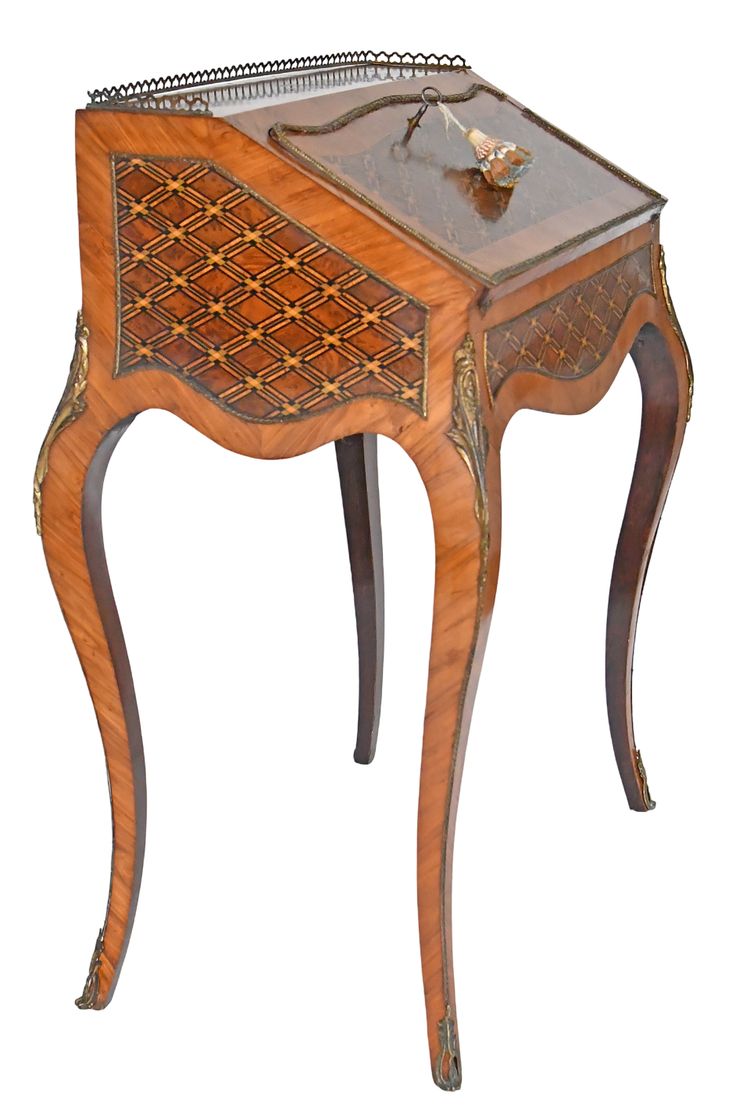 Louis XV style sloping desk in marquetry