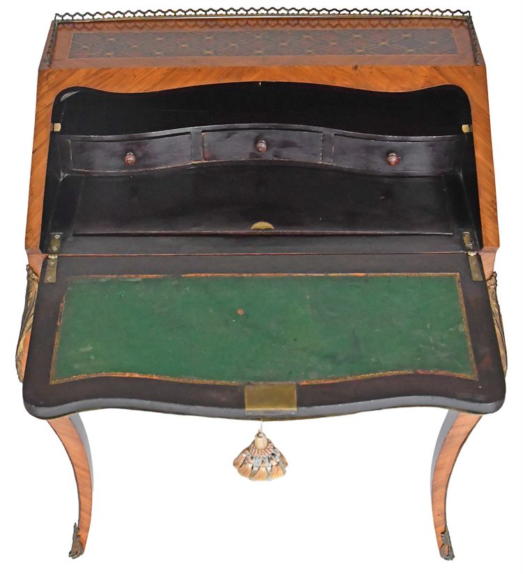 Louis XV style sloping desk in marquetry