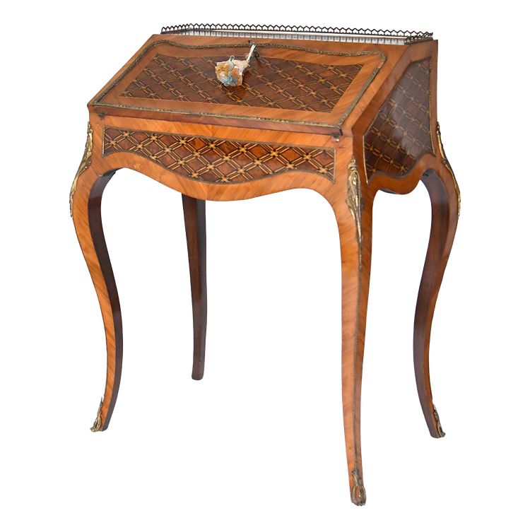 Louis XV style sloping desk in marquetry