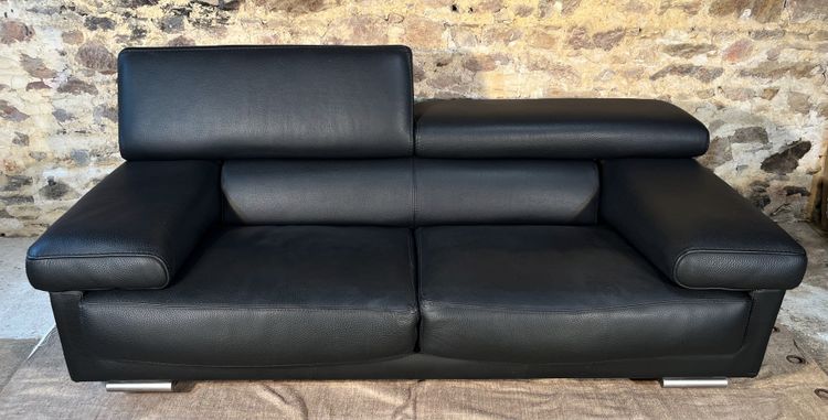 ROCHE BOBOIS Schwarzes Ledersofa ULTIMATE-Modell